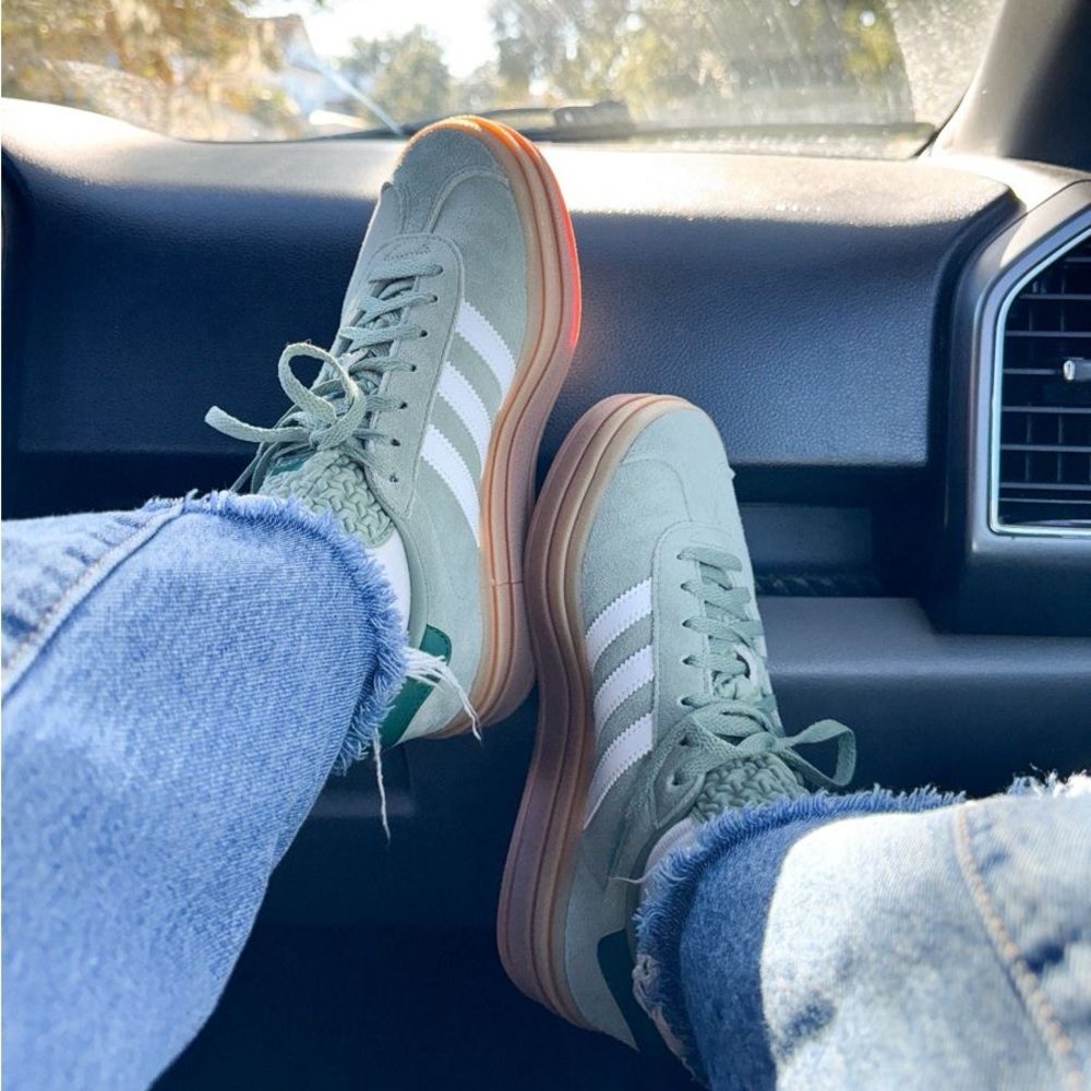 adidas Gazelle Bold Gum Gazelle Green Silver Platform Sneakers SOLD OUT
